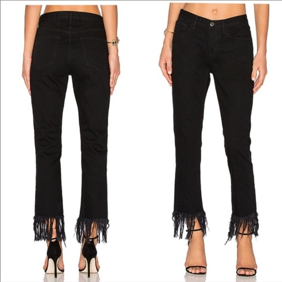 3X1 | mamba Straight Fringe Crop Jeans - Picture 1 of 7